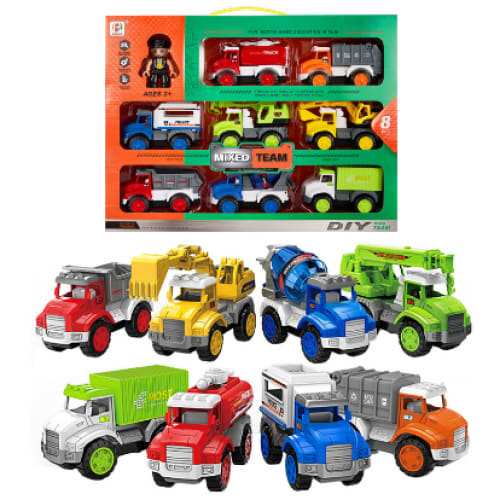 Ensemble de jouets de camion de voiture à friction à construction mixte